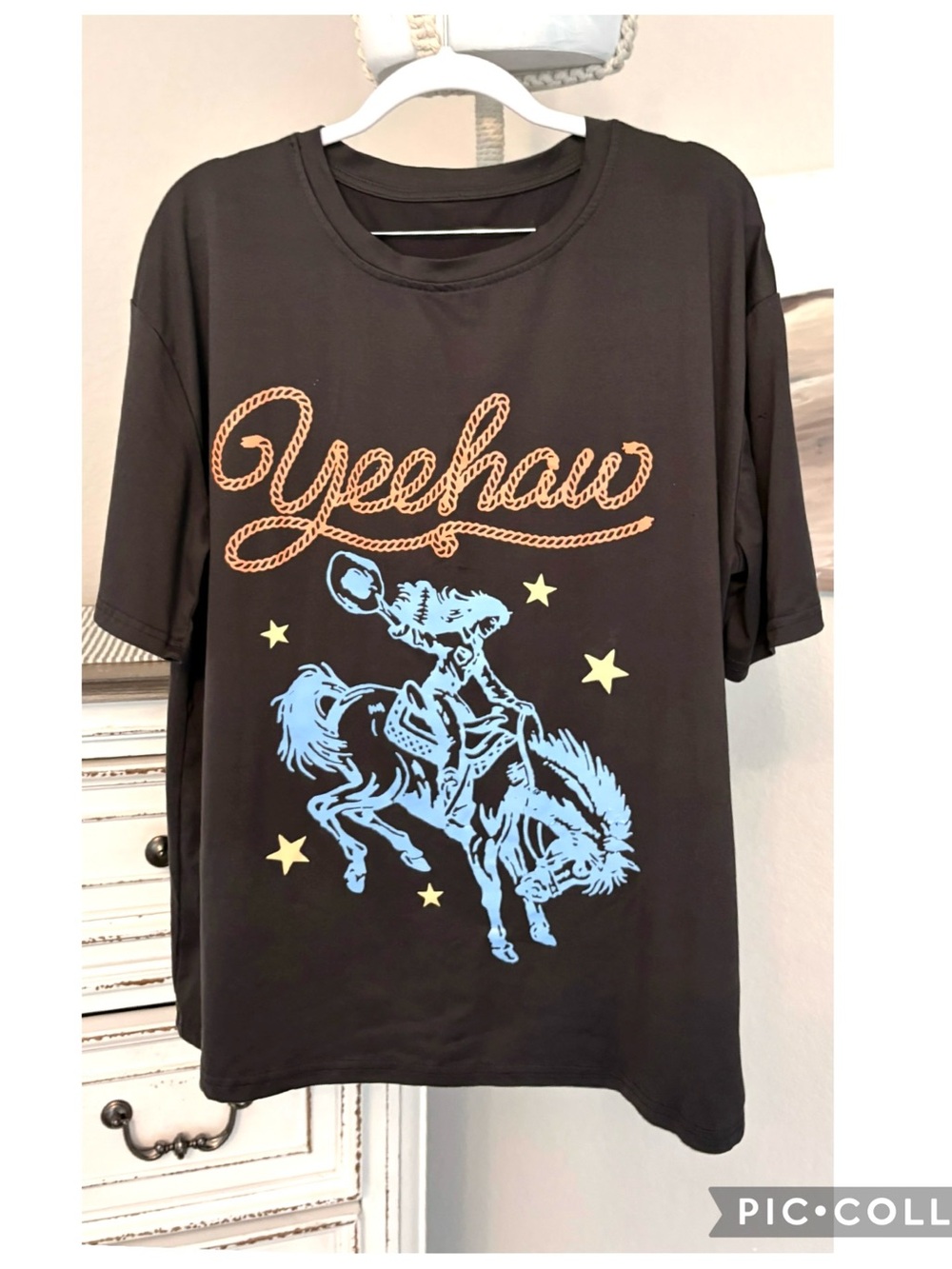 Oversized Yeehaw Graphic Tee | Western Cowboy Boho Festival Tee - Picture 2 of 4